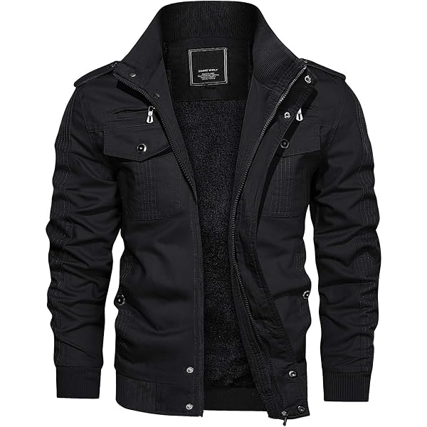 CHEXPEL Men's Thick Winter Jackets with Hood Fleece Lining Cotton